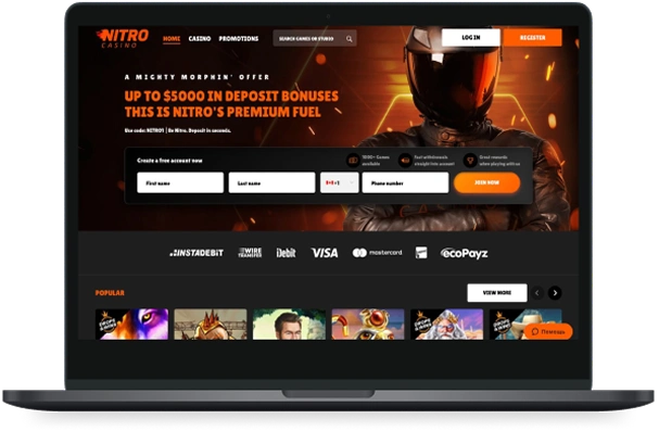 Nitro Casino Canada Desktop
